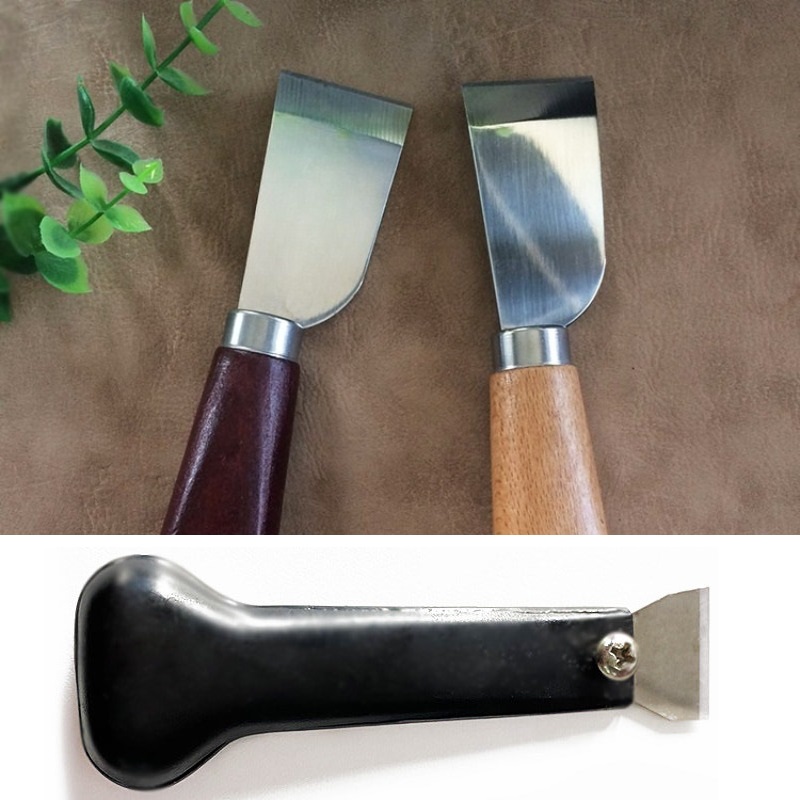 Leatherwork Knife - 가죽 스키빙 나이프, 나무 손잡이가 있는