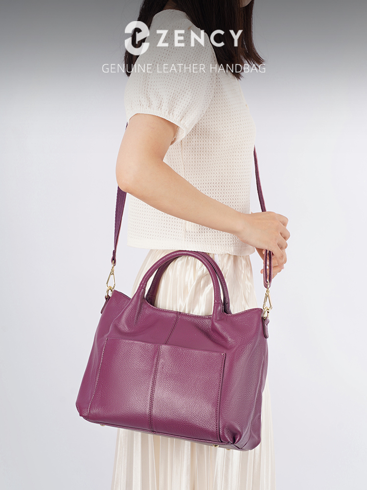 Leather Work Bag Women - Zency 여성용 정품 가죽 대형 토트