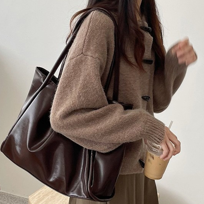 Leather Work Bag Women - 2026 여성용 뉴 빈티지 숄더백 여성