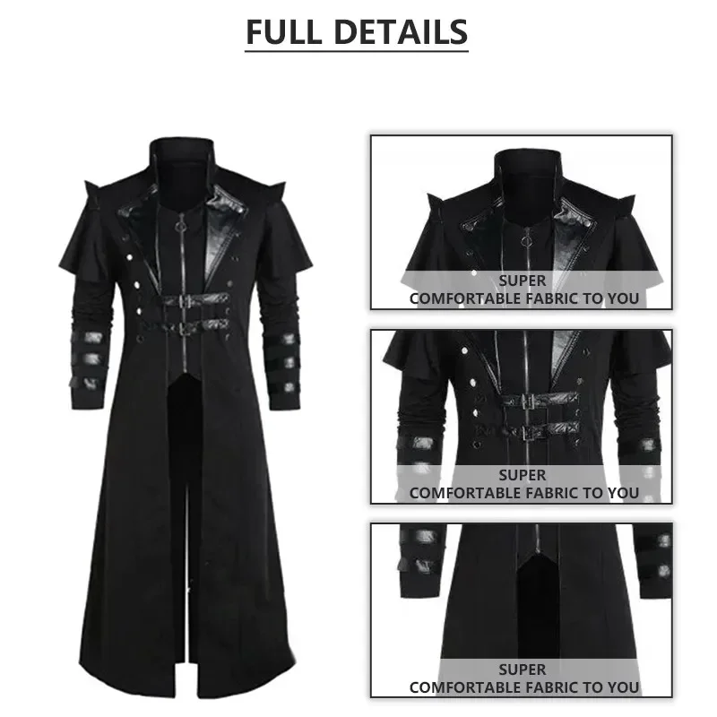 빈티지 할로윈 중세 스팀펑크 엘프 해적 의상 성인 남성 - Leather Work Jacket 리뷰 및 가격