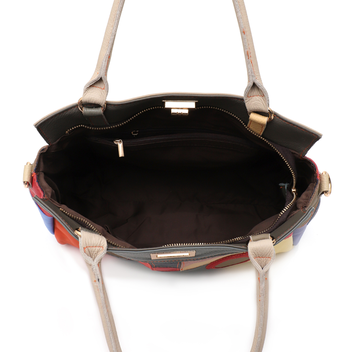 SC 시크 컬러풀 리얼 가죽 기하학 패치워크 핸드백,  - Leather Work Bag Women 리뷰 및 가격