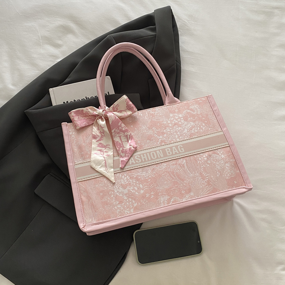 럭셔리하고 우아한 여성용 토트백, 자수 꽃무늬 PU 가 - Leather Work Bag Women 리뷰 및 가격