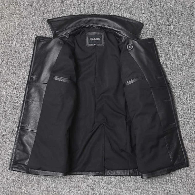 정품 가죽 자켓 남성용 탑 레이어 소가죽 자켓 중간 길 - Leather Work Jacket 리뷰 및 가격
