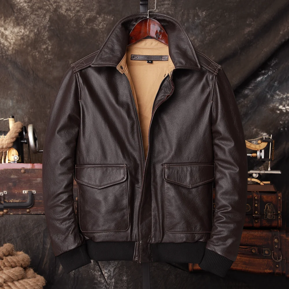 폭격기 A2 파일럿 정품 가죽 자켓 남성 따뜻한 100 - Leather Work Jacket 리뷰 및 가격