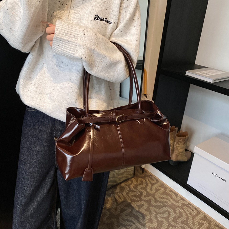 겨울용 PU 가죽 호보 핸드백 숄더백 레트로 탑 핸들  - Leather Work Bag Women 리뷰 및 가격